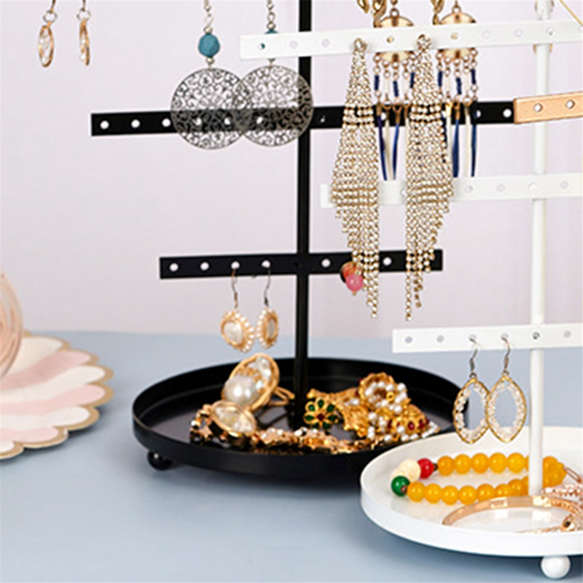 Jewelry & Watches Sp Z Oo Janów Lubelski - ABQR Black 3-Layer Simple Earring Storage