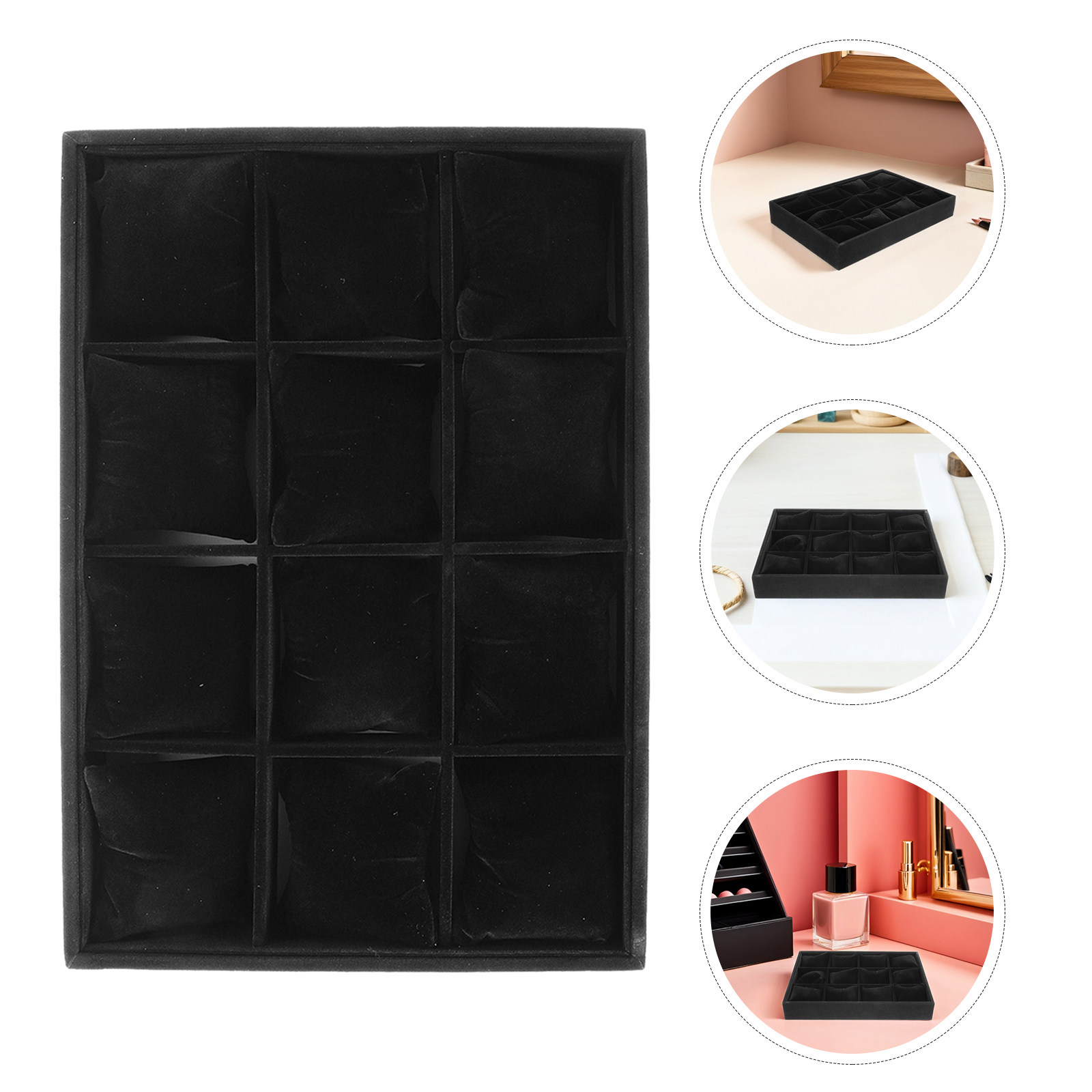 Watches Jewelry Holder - 2Pcs Black Jewelry Organizer Tray 12