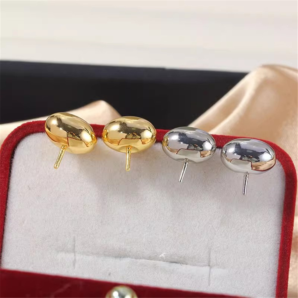 Pearl Stud Earrings - 2pcs Gold Plated Pearl Earring Settings