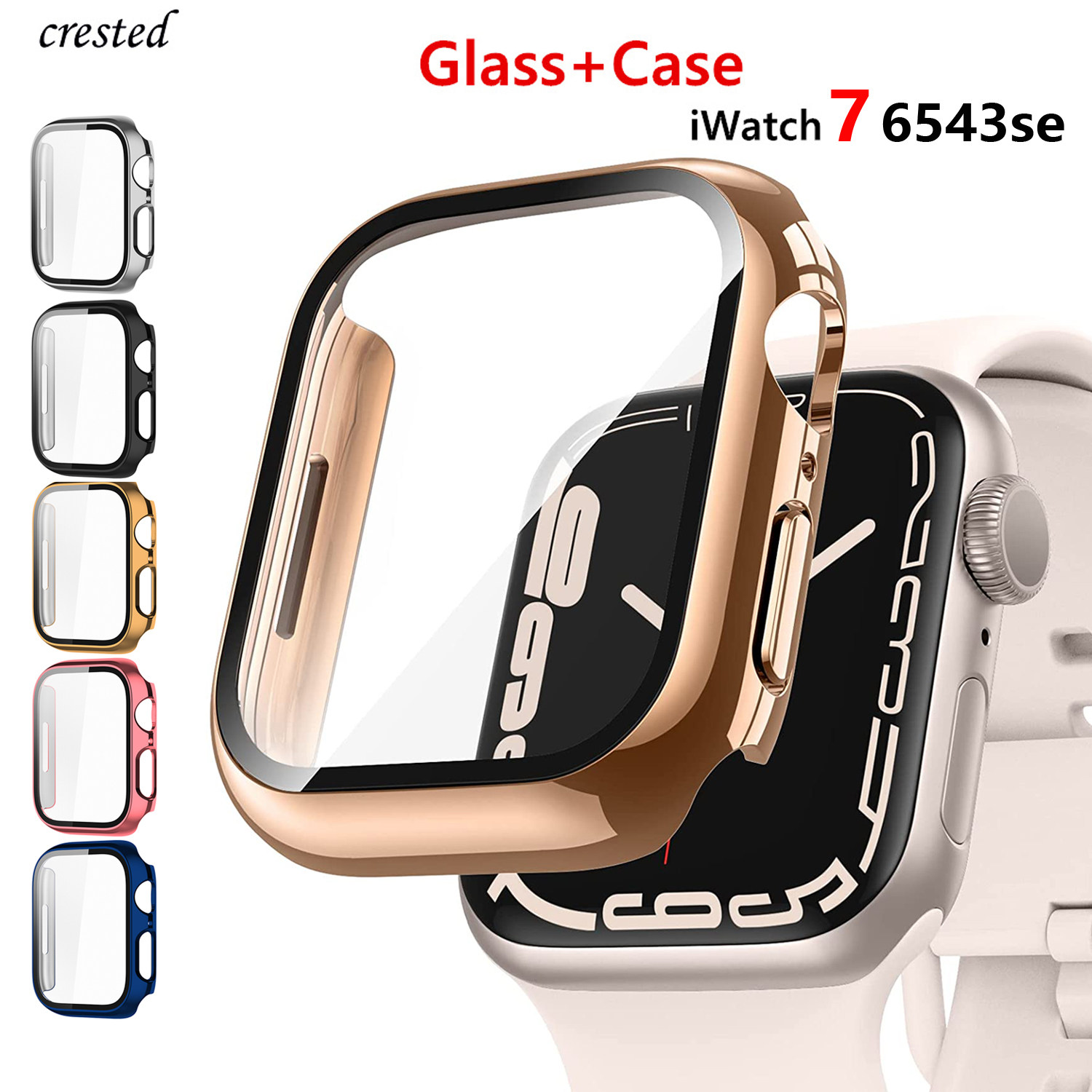Jewelry Smart Watches - Glass+cover For Apple Watch Case 44mm