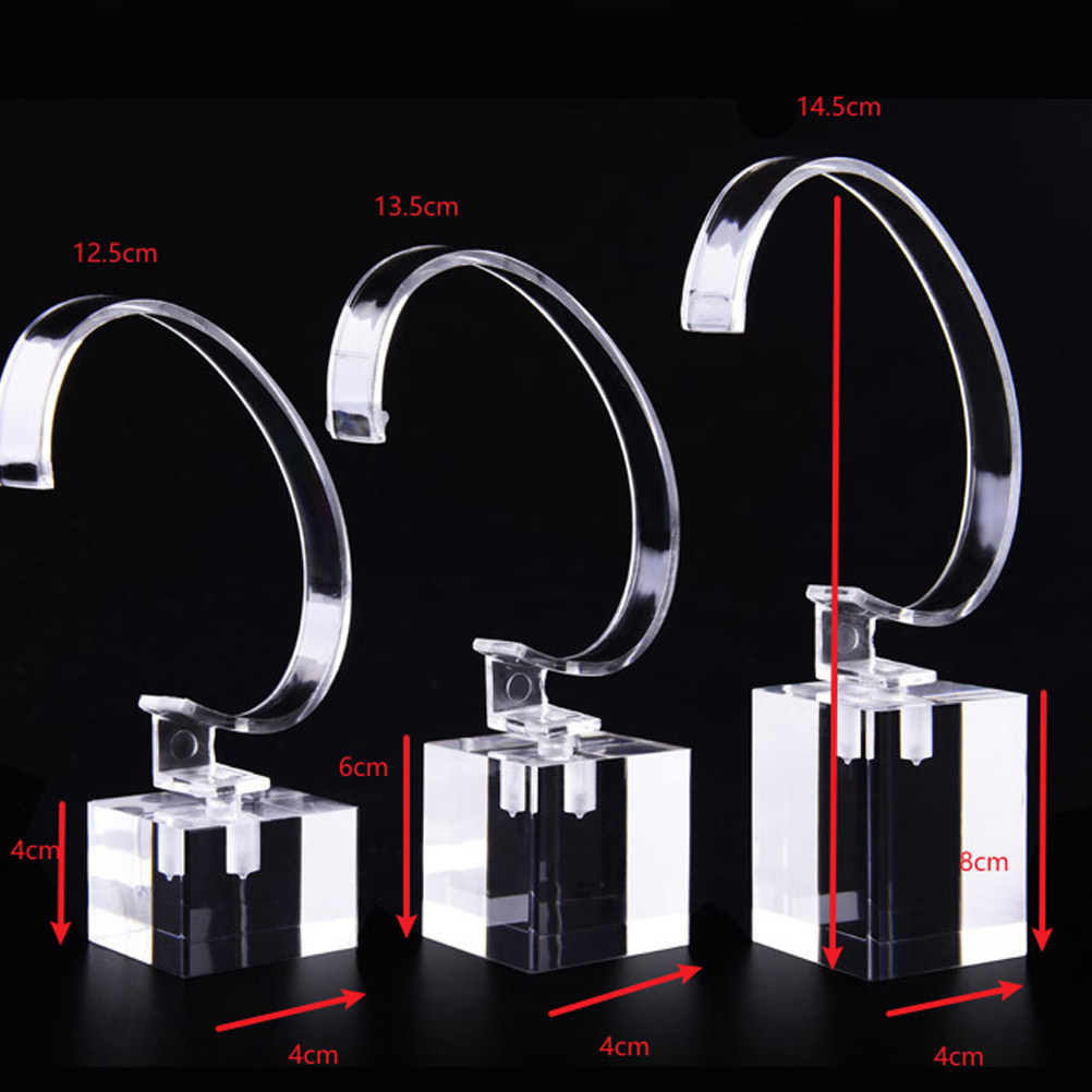3Pcs C-Shaped Acrylic Watch Di - Watches Jewelry Holder ulasan dan harga
