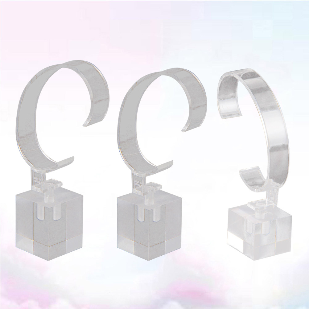 3Pcs C-Shaped Acrylic Watch Di - Watches Jewelry Holder ulasan dan harga
