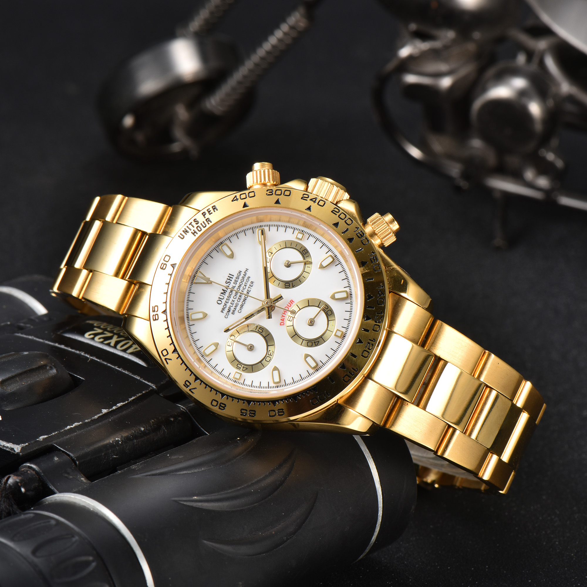 39mm VK63 watch Gold Stainless - Leather Bracelet ulasan dan harga
