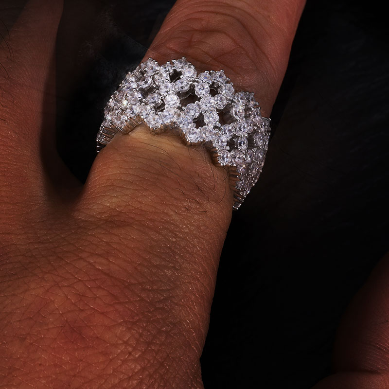 TUHE Iced Out Men Rings Moissa - Moissanite Ring ulasan dan harga