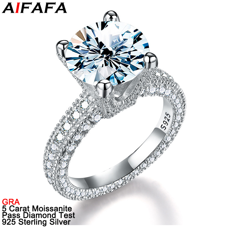 5 Carat Real Moissanite Diamon - Moissanite Ring ulasan dan harga
