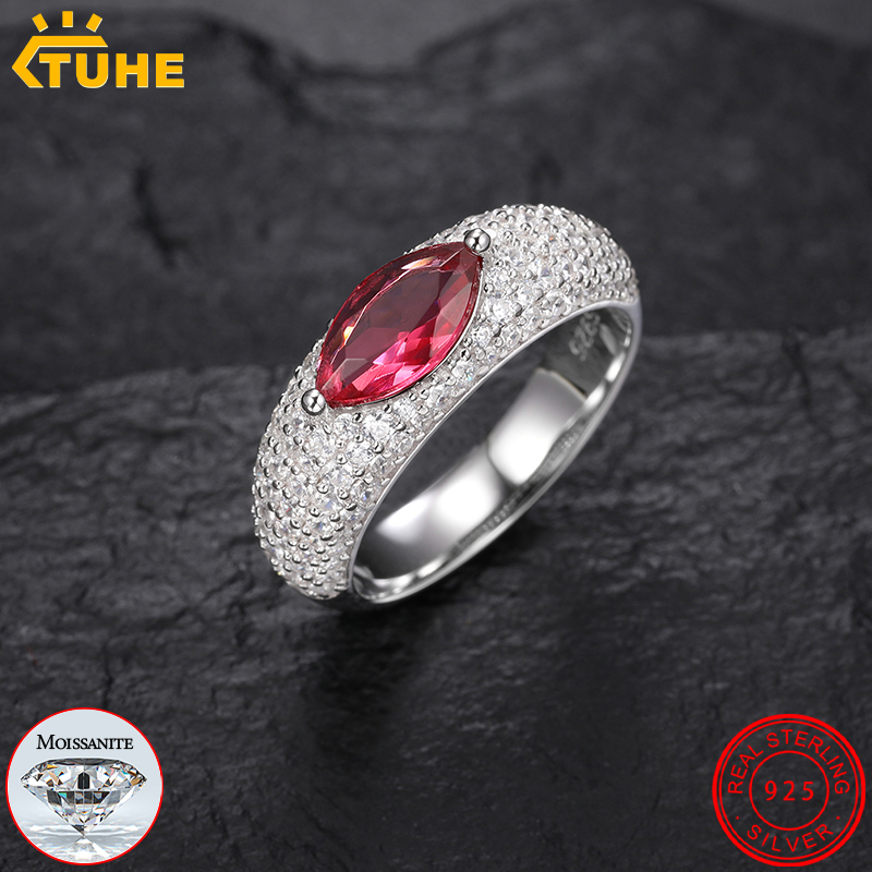 Unisex VVS1 Moissanite 925 Sil - Moissanite Ring ulasan dan harga