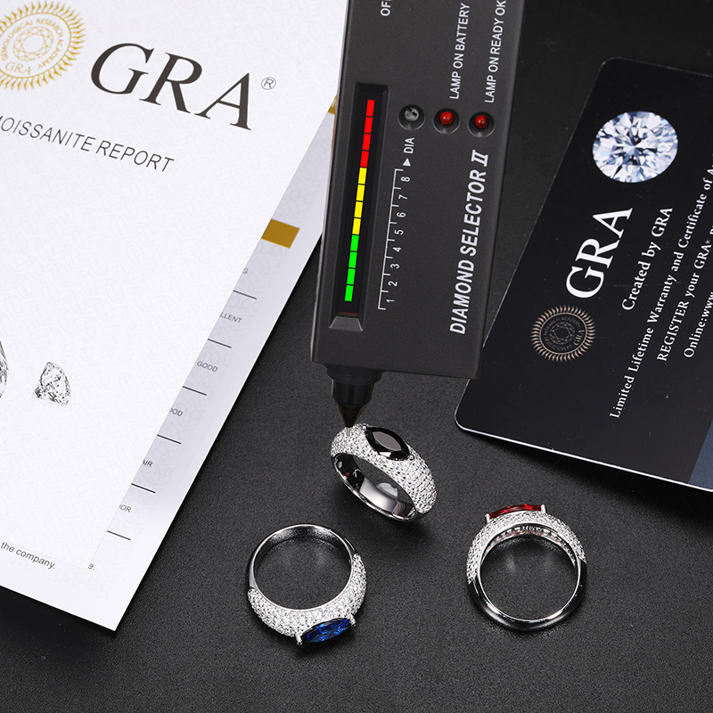 Unisex VVS1 Moissanite 925 Sil - Moissanite Ring ulasan dan harga