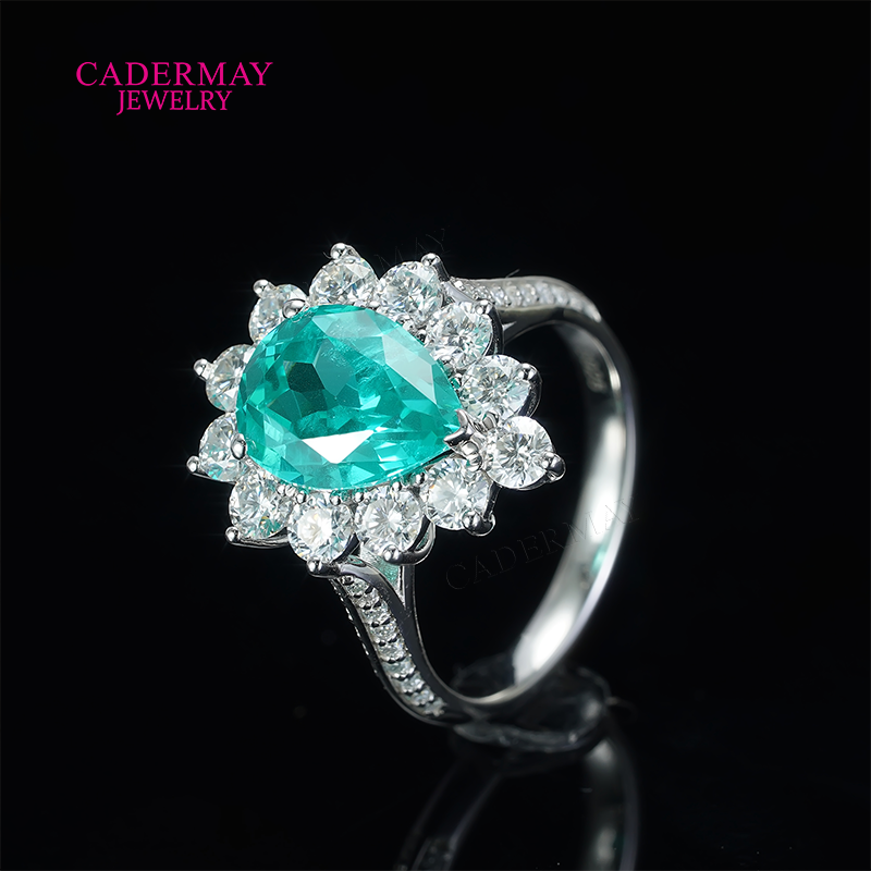 S925 Lab Paraiba Rings S925 Si - Moissanite Ring ulasan dan harga