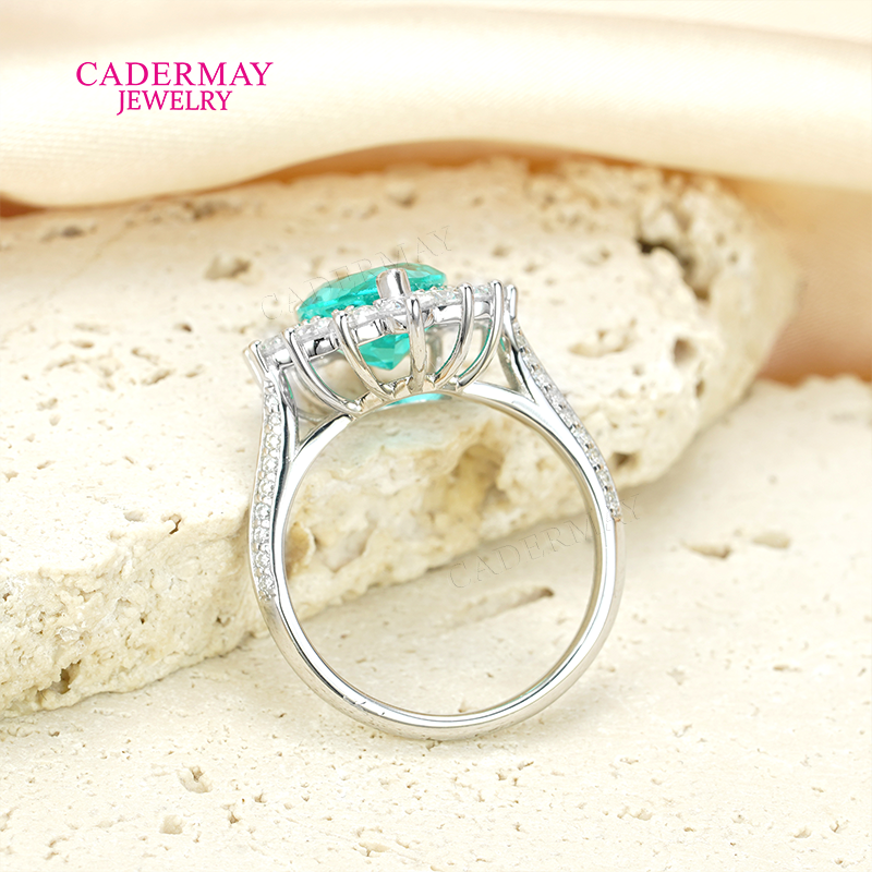 S925 Lab Paraiba Rings S925 Si - Moissanite Ring ulasan dan harga