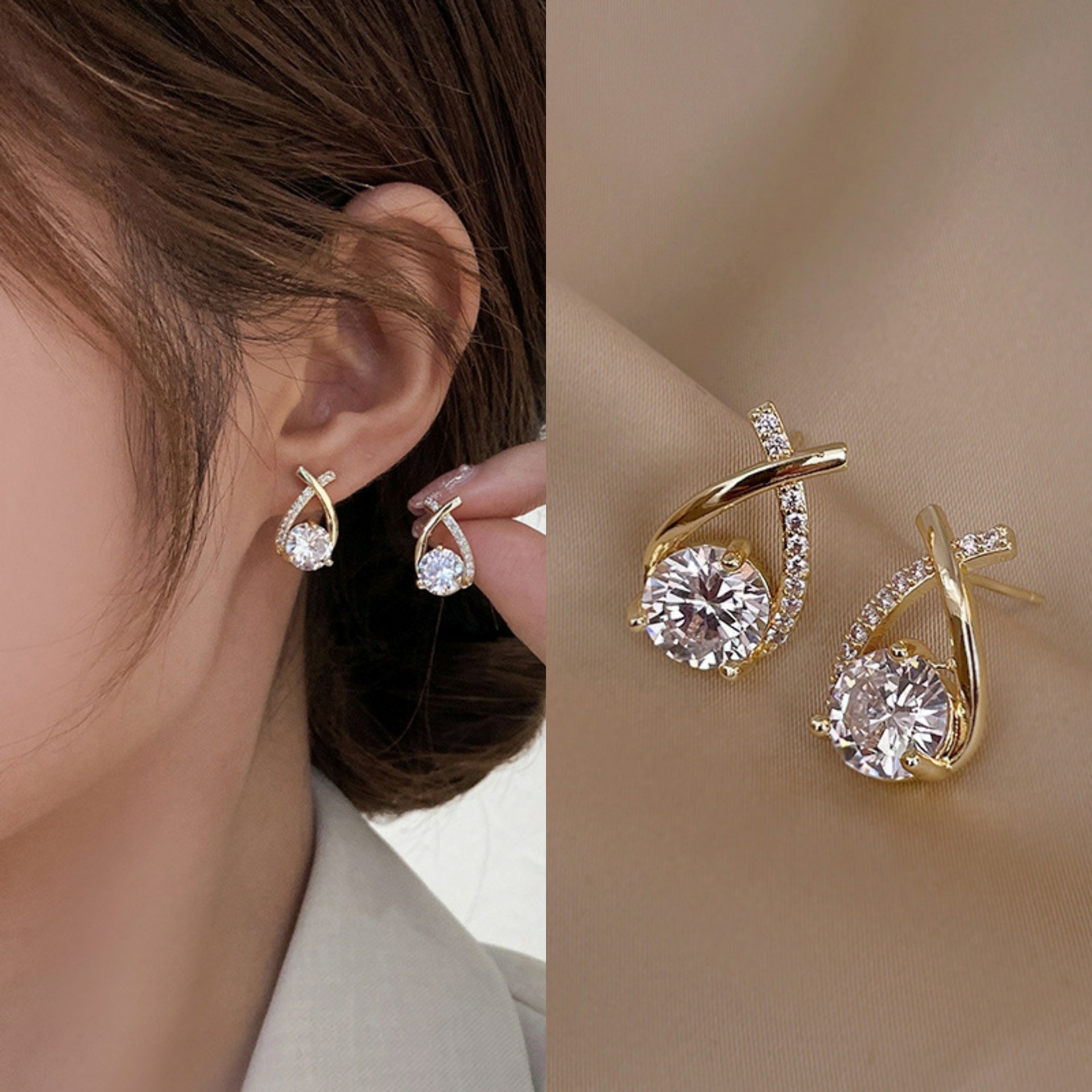 925 Silver Needle Korean Fashi - Pearl Stud Earrings ulasan dan harga