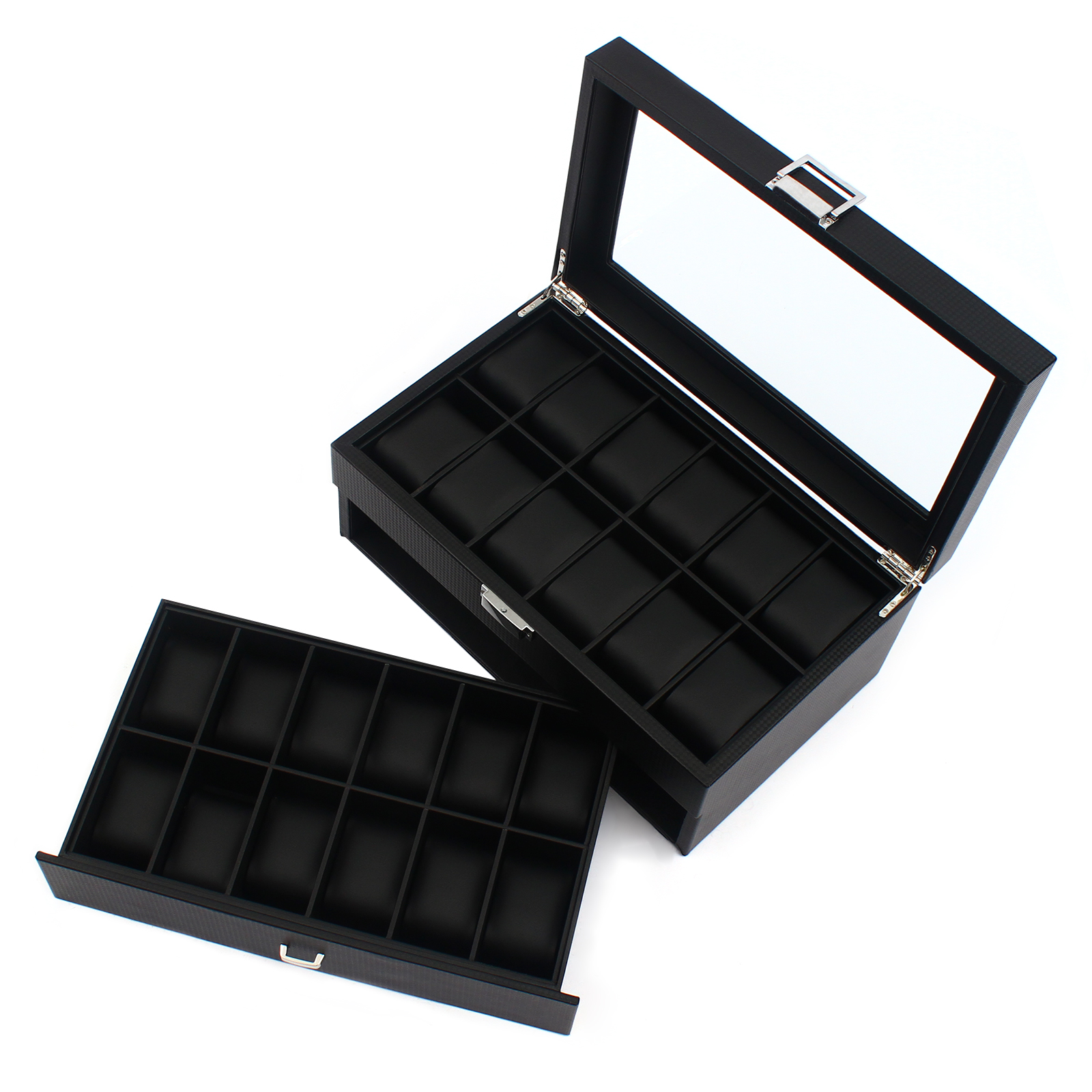24 Slot Watch Storage Box Disp - Watches Jewelry Holder ulasan dan harga