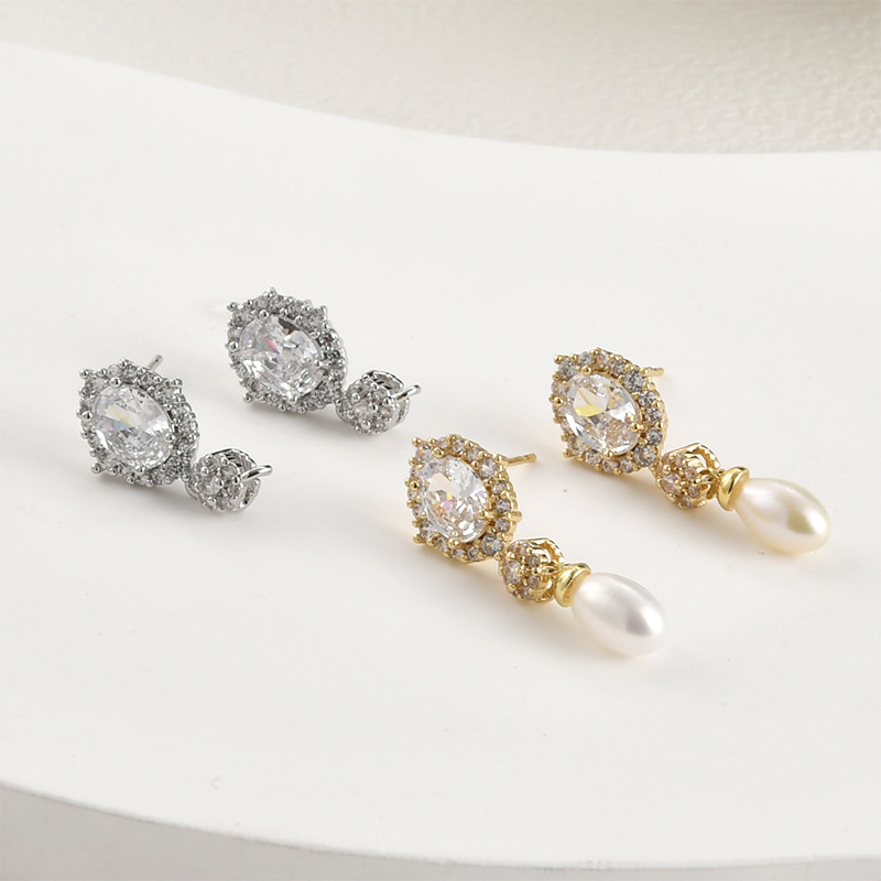 14k Electroplated Real Gold Co - Pearl Stud Earrings ulasan dan harga