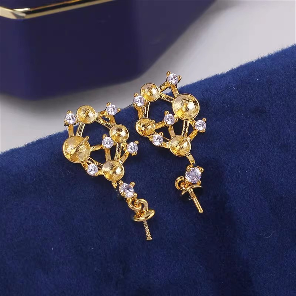 2pcs Gold Plated Pearl Earring - Pearl Stud Earrings ulasan dan harga