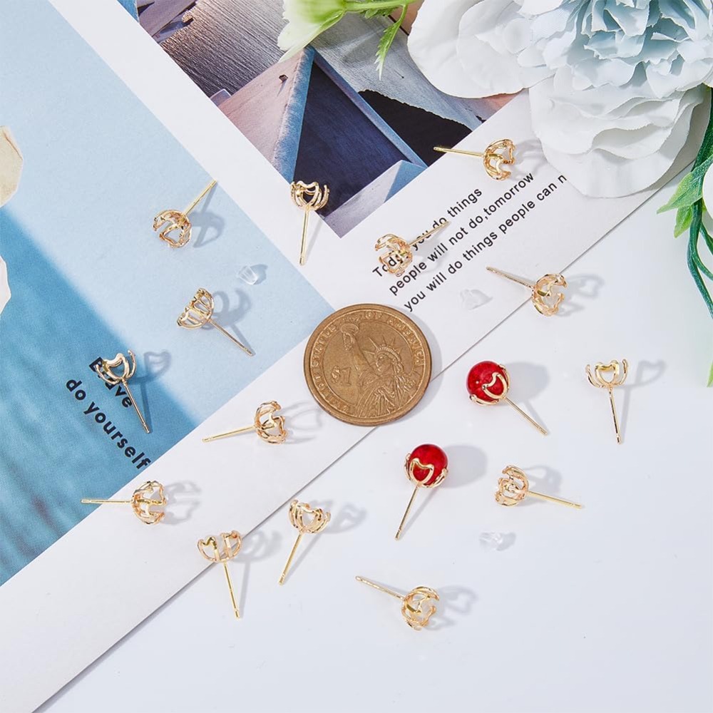 30Pcs Earring Mounting 4-Heart - Pearl Stud Earrings ulasan dan harga