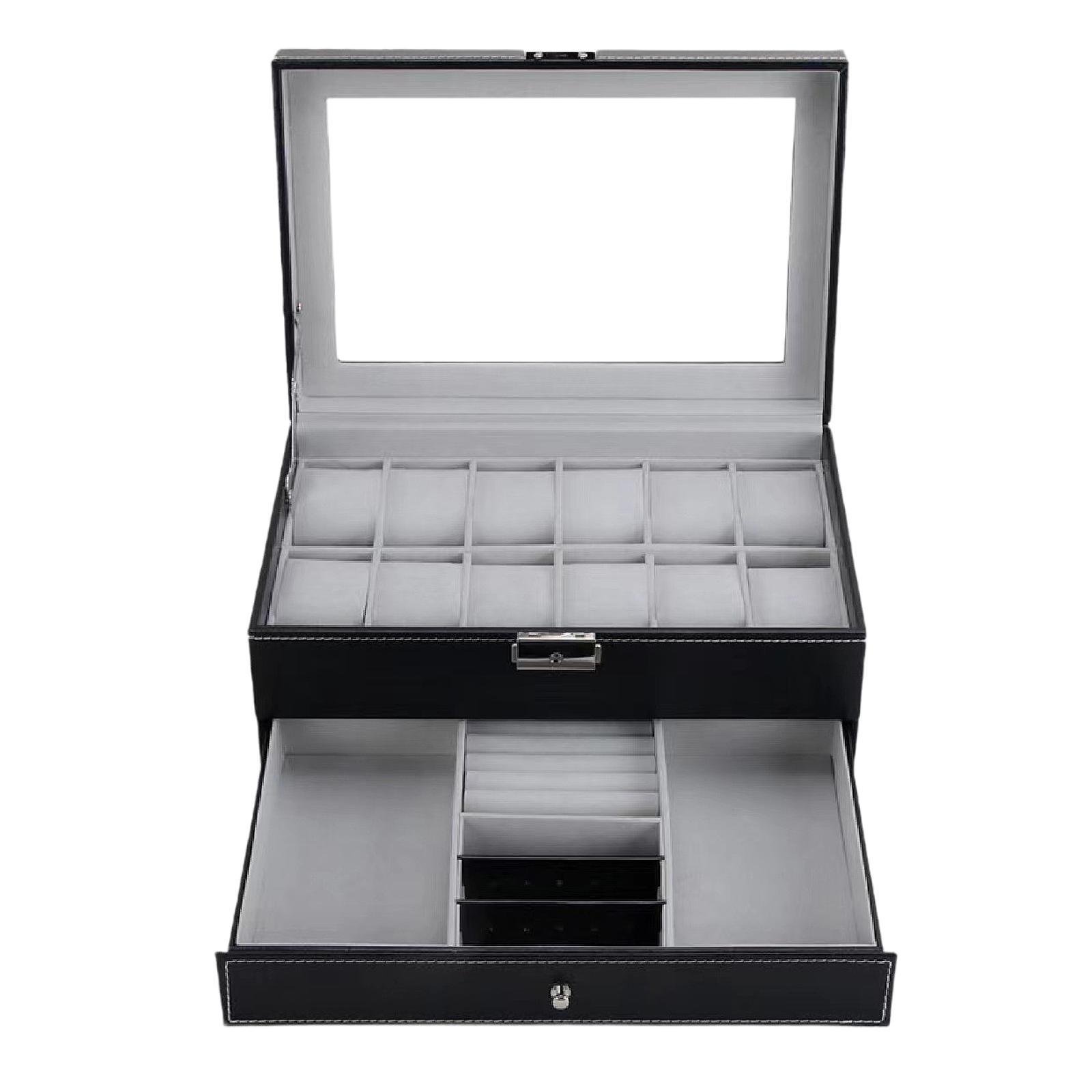 12 Slots PU Leather Watch Stor - Watches Jewelry Holder ulasan dan harga