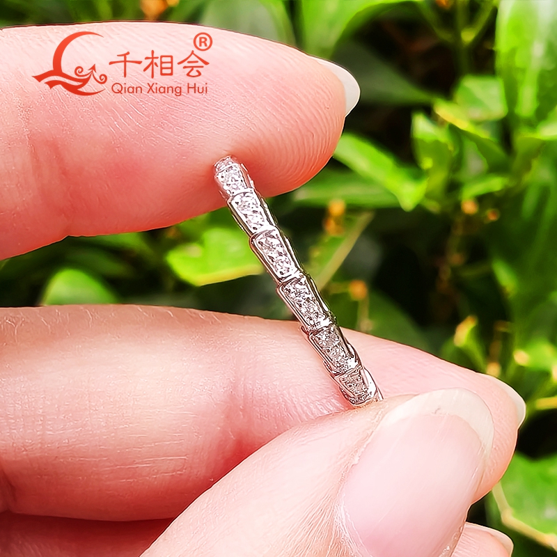 Snake shape  2mm width Sterlin - Moissanite Ring ulasan dan harga