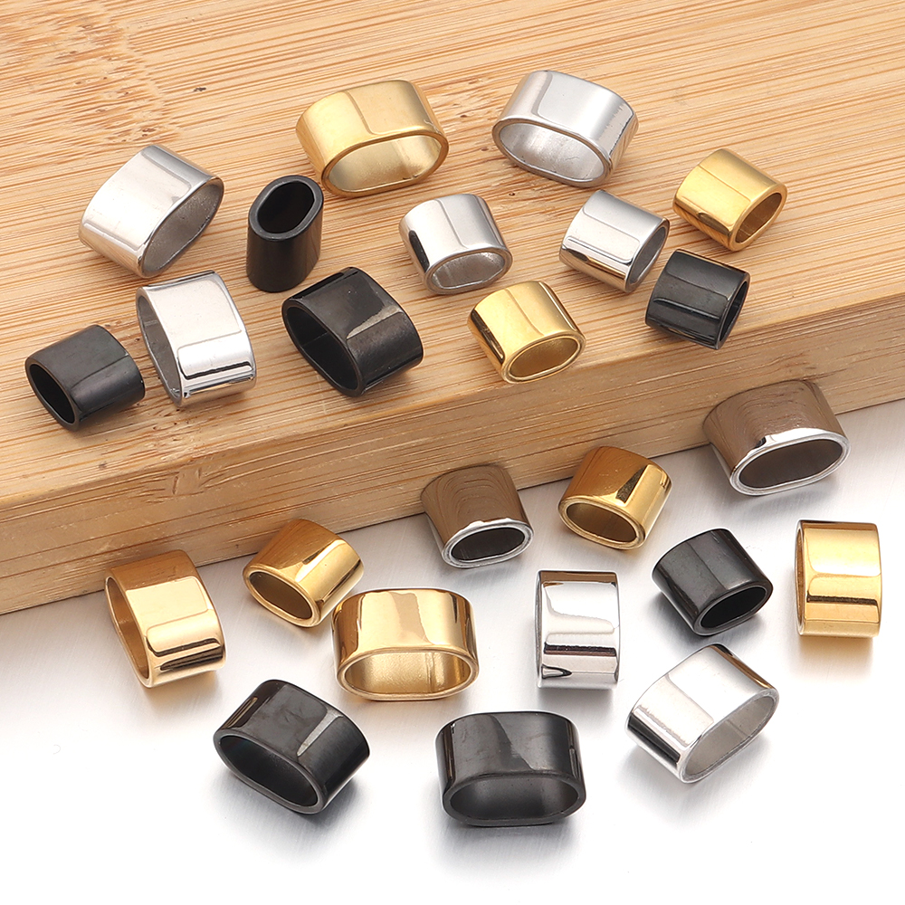 6pcs Flat Stainless Steel Tube - Leather Bracelet ulasan dan harga