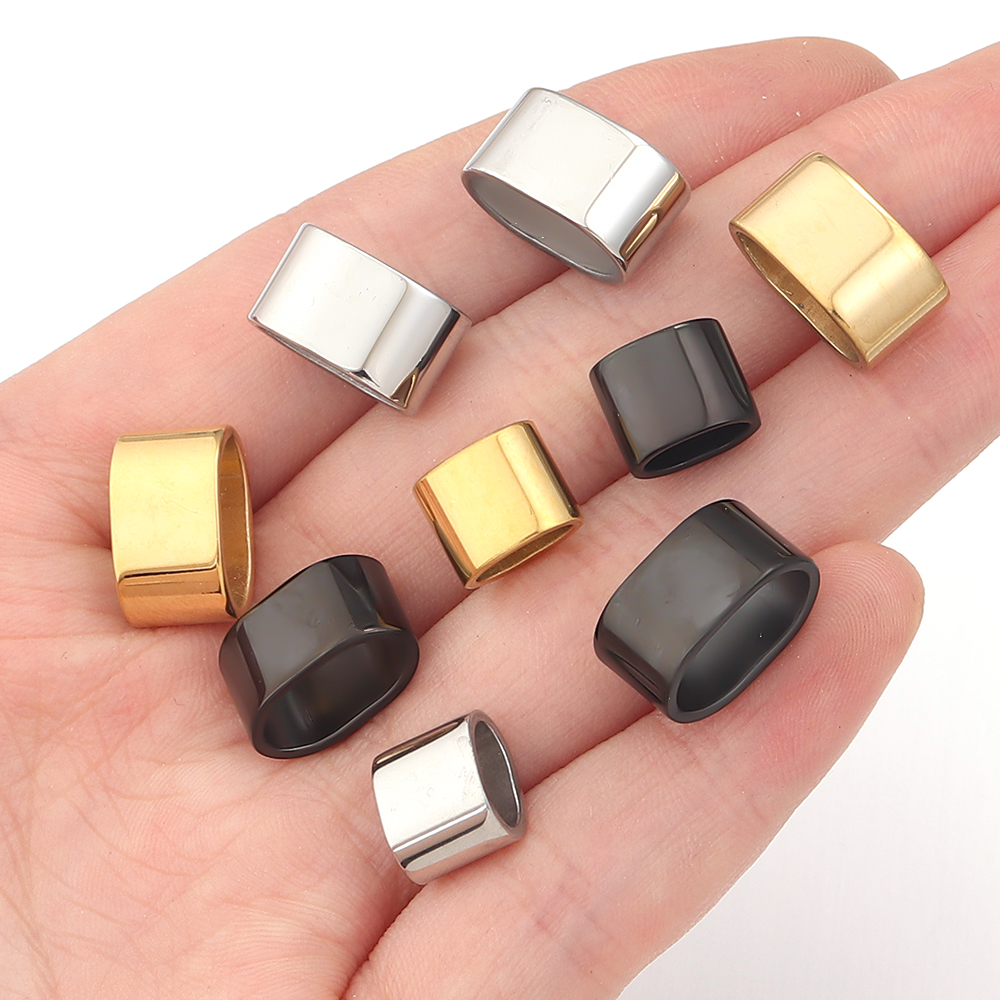 6pcs Flat Stainless Steel Tube - Leather Bracelet ulasan dan harga
