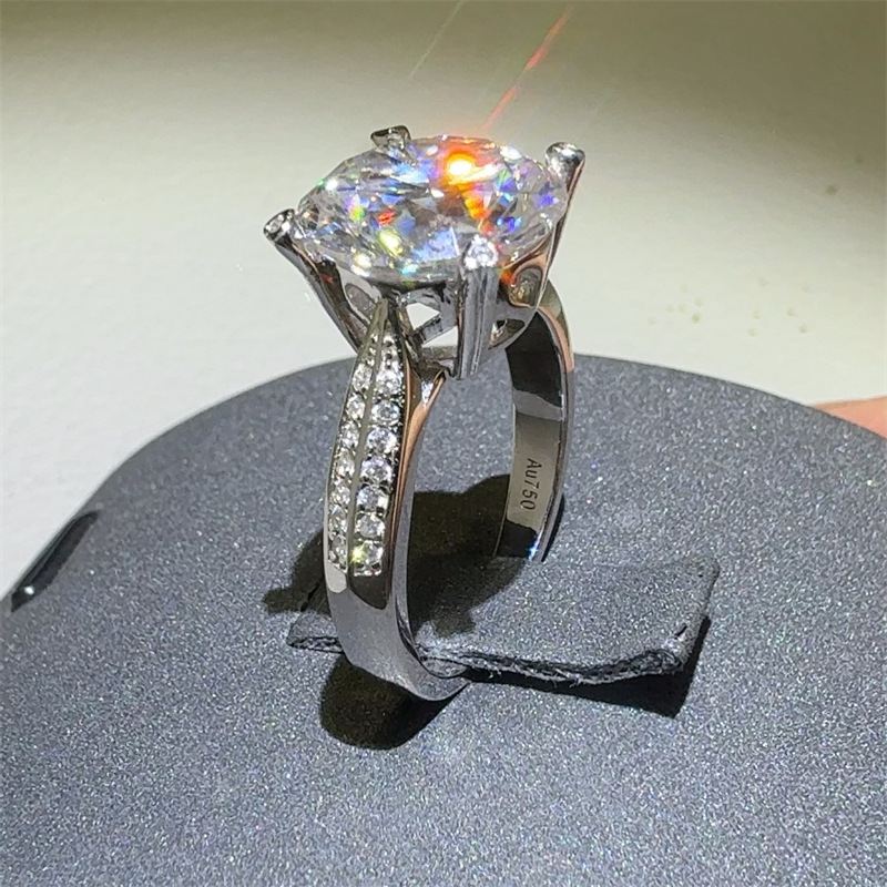 New 5 Carat D Color VVS1 Moiss - Moissanite Ring ulasan dan harga