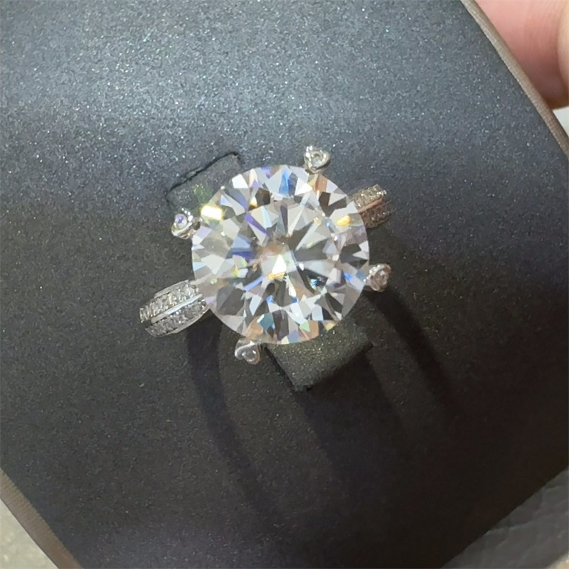New 5 Carat D Color VVS1 Moiss - Moissanite Ring ulasan dan harga