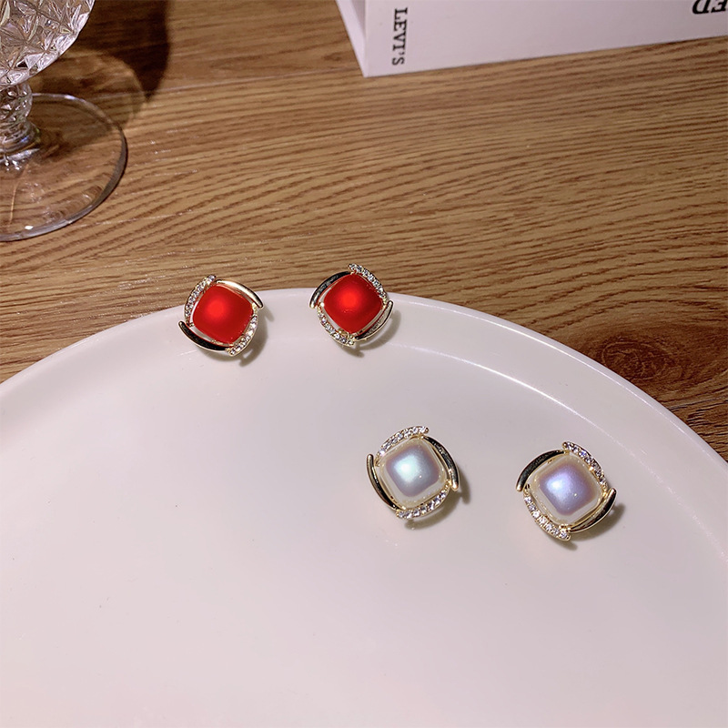 925 Silver Needle Korean Fashi - Pearl Stud Earrings ulasan dan harga