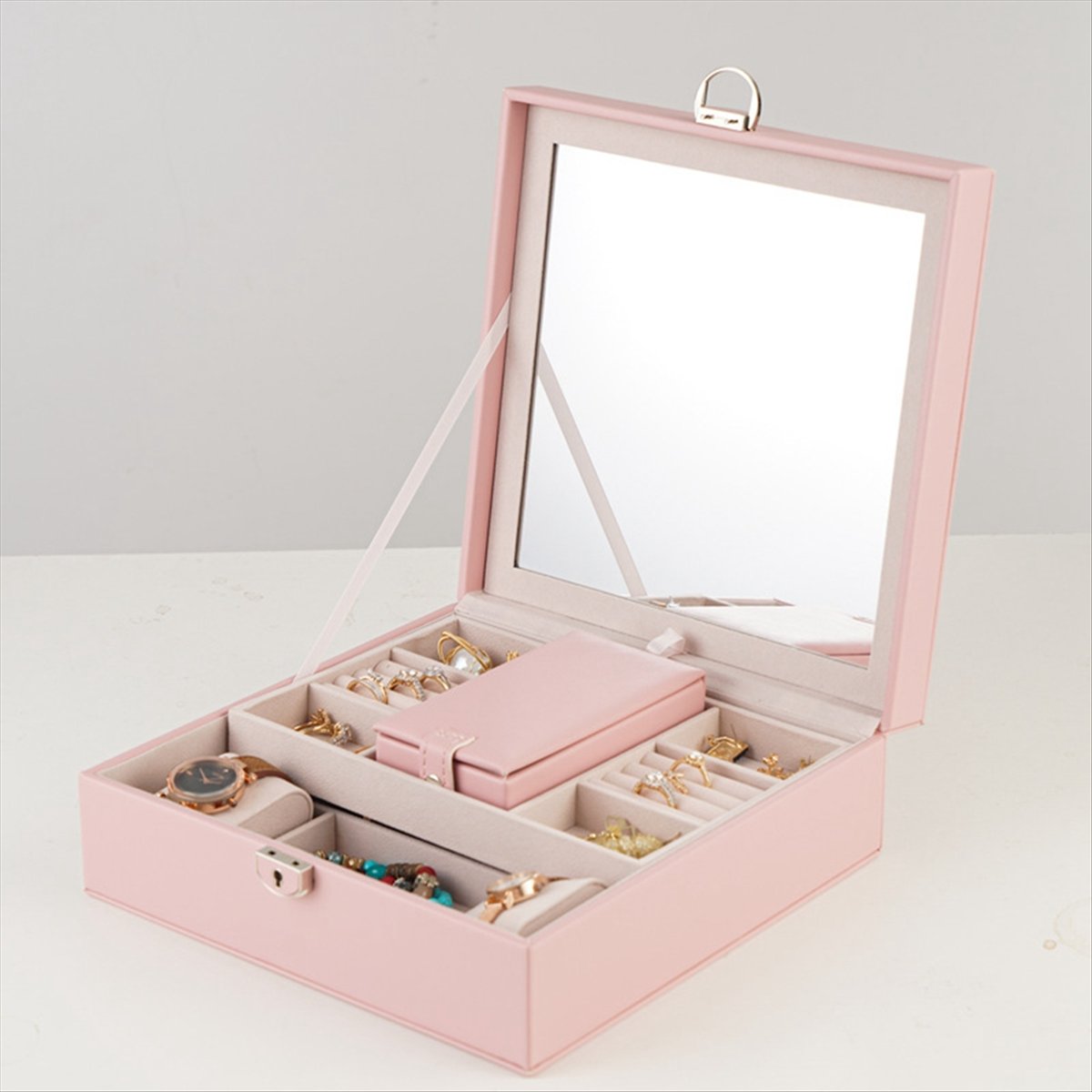 ABQR Girly Pink Jewelry Box Je - Jewelry & Watches Sp Z Oo Janów Lubelski ulasan dan harga