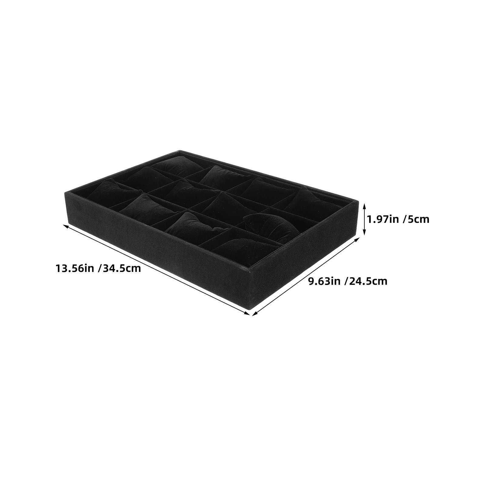 2Pcs 12-Slot Black Grid Jewelr - Watches Jewelry Holder ulasan dan harga