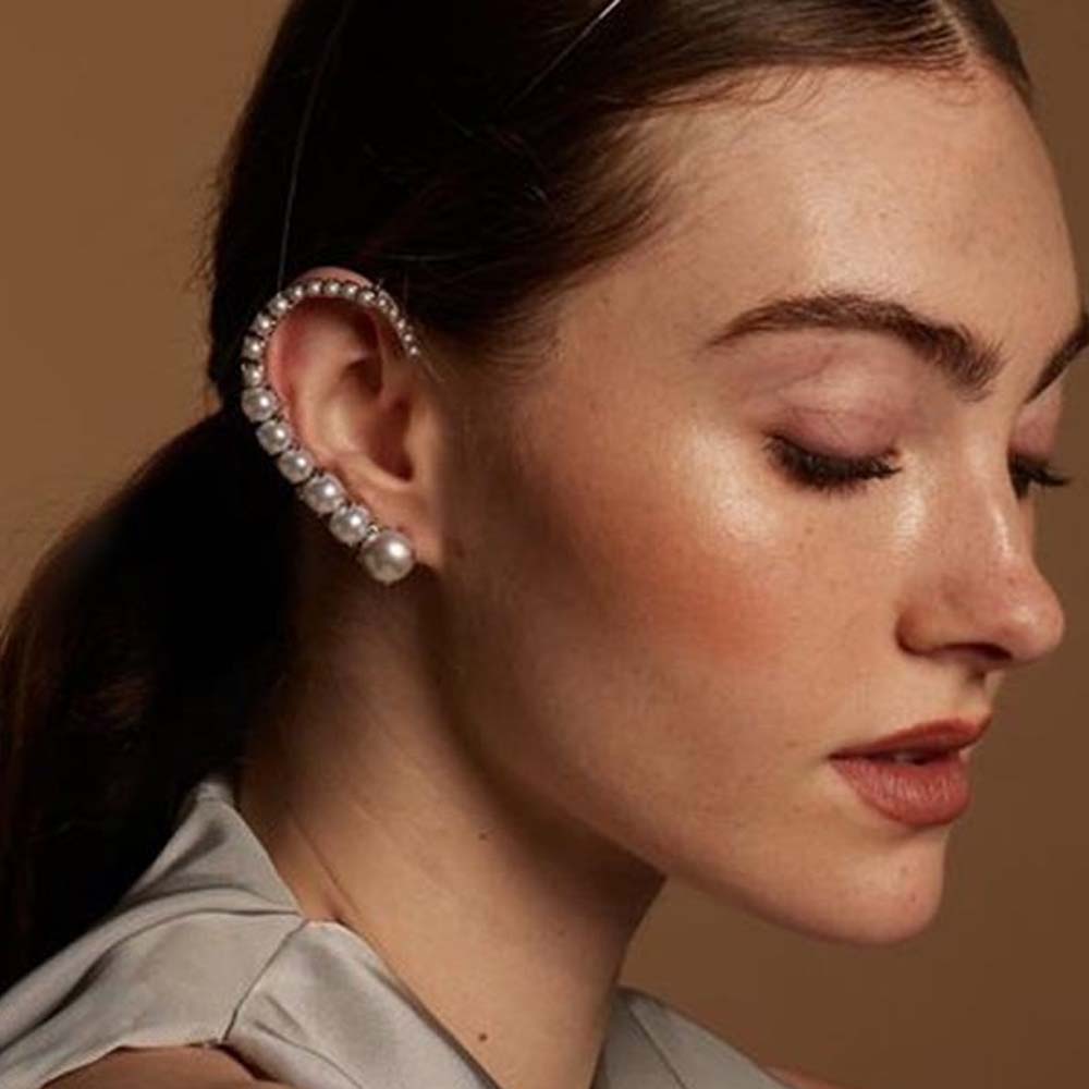 Stonefans Pearl Ear Clips With - Pearl Stud Earrings ulasan dan harga