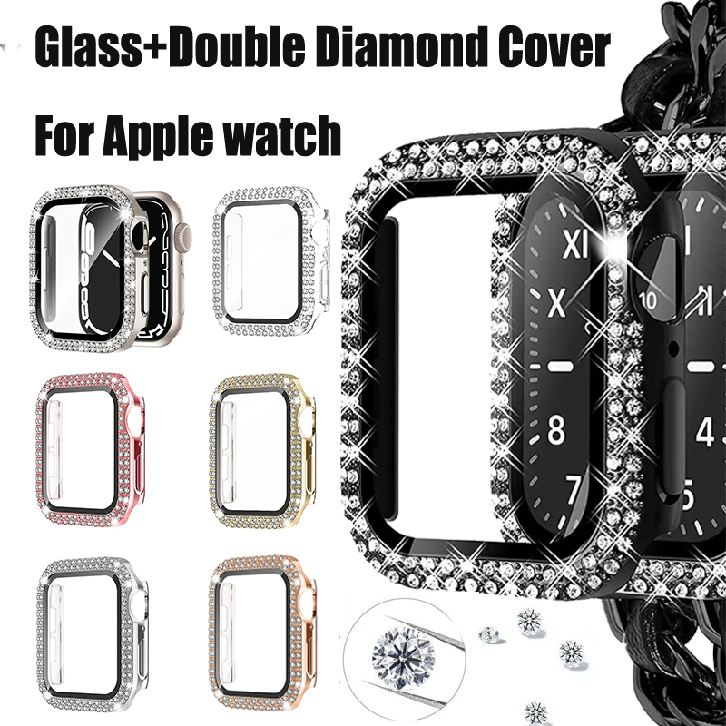 Glass+Diamond Cover For Apple  - Jewelry Smart Watches ulasan dan harga