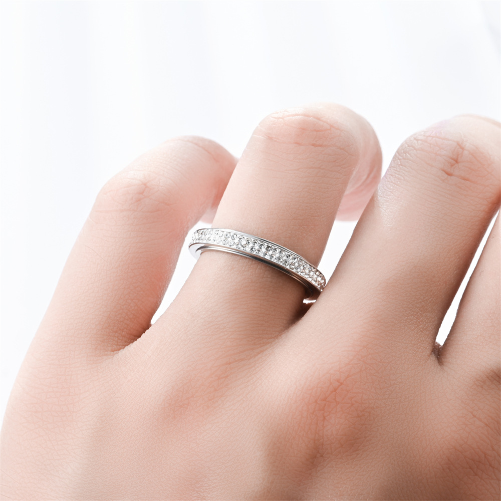 2 Row Anxiety Ring Rotary Ther - Moissanite Ring ulasan dan harga