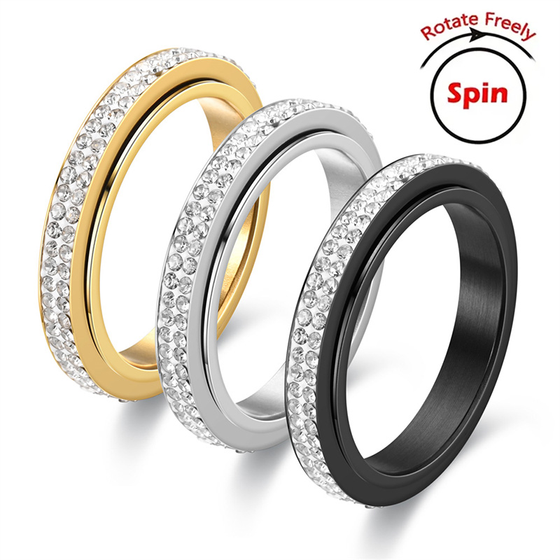 2 Row Anxiety Ring Rotary Ther - Moissanite Ring ulasan dan harga