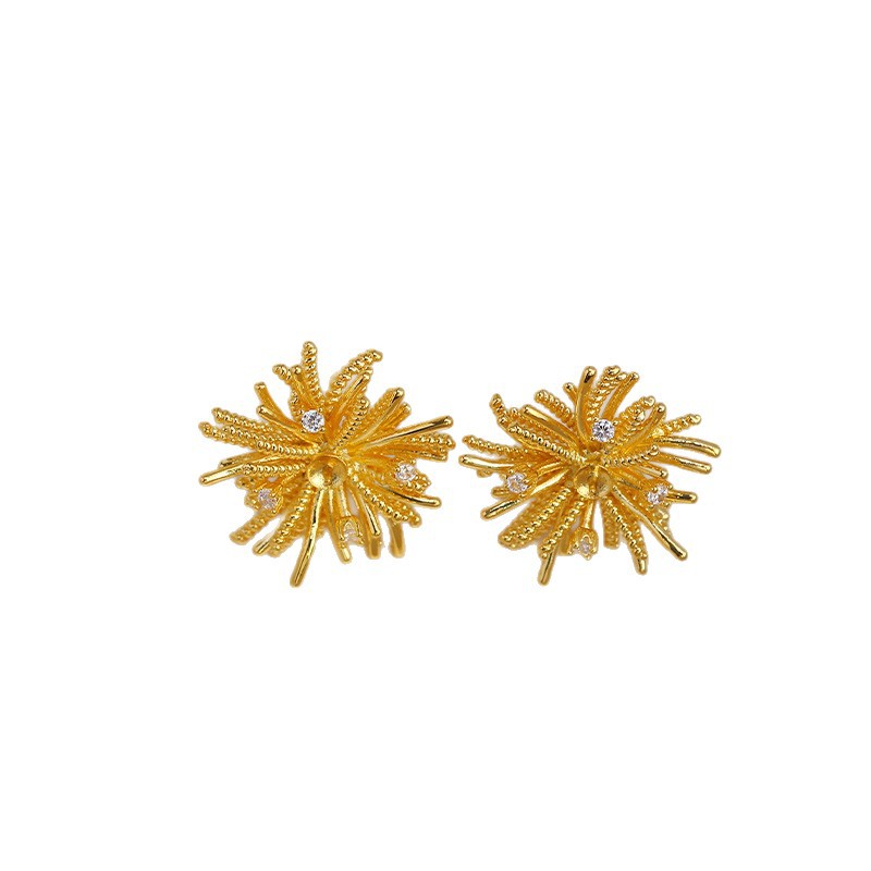 1Pair E201 Gold Plated Copper  - Pearl Stud Earrings ulasan dan harga