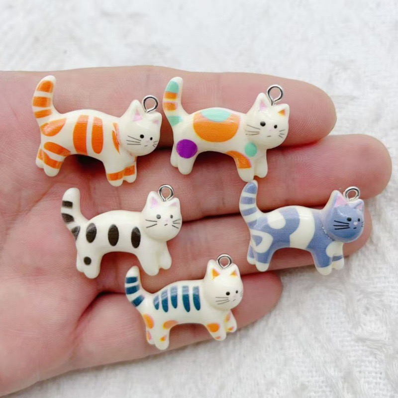 10pcs resin cartoon cat animal - Jewelry & Watches Sp Z Oo Janów Lubelski ulasan dan harga