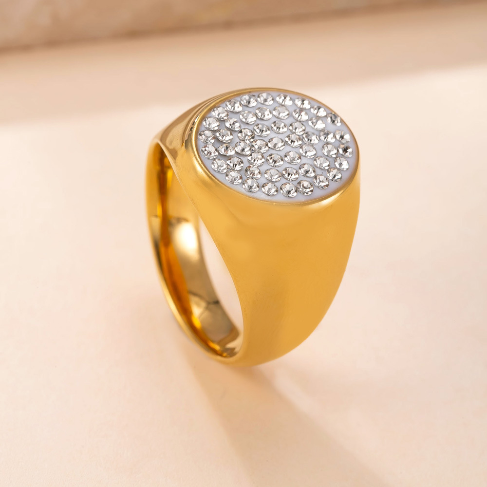 Luxury 316L Stainless Steel Fo - Moissanite Ring ulasan dan harga