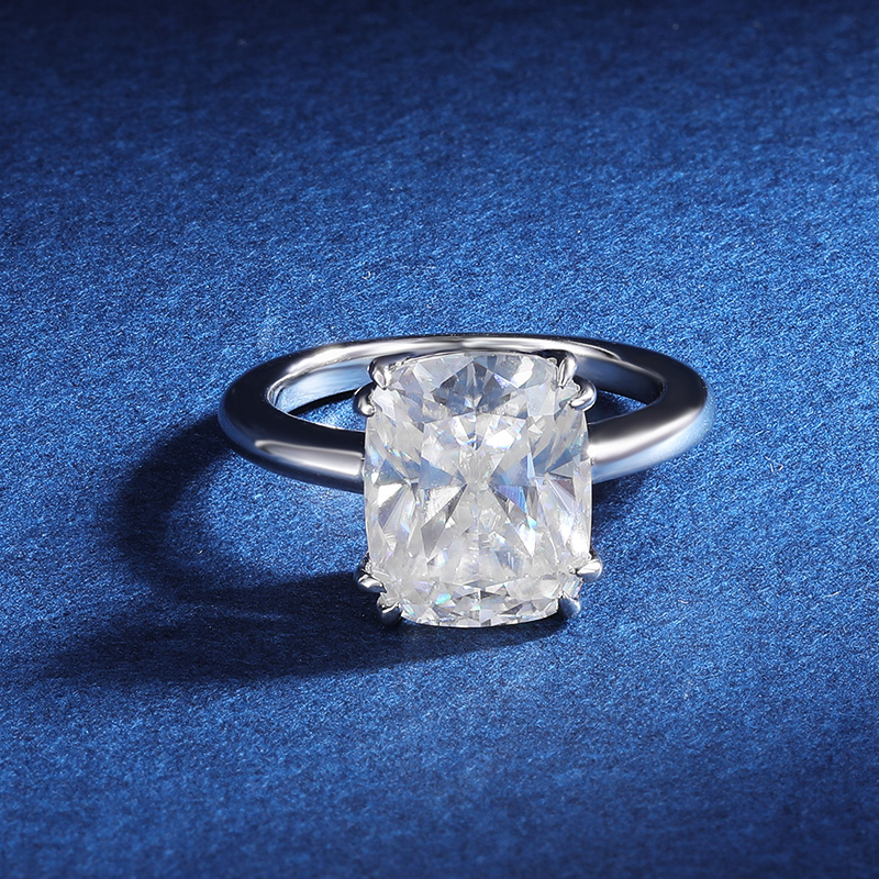 TBCYD 4CT 8*10MM D Color Cushi - Moissanite Ring ulasan dan harga
