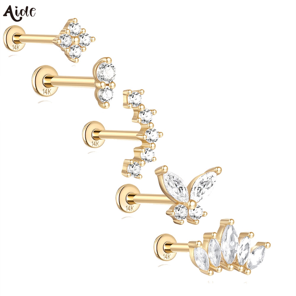Aide DIY Zircon Pearl Earring  - Pearl Stud Earrings ulasan dan harga