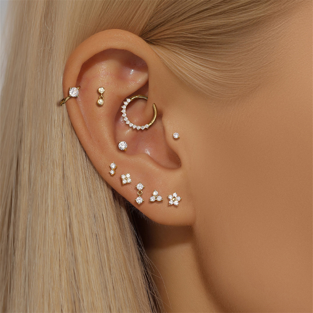 Aide DIY Zircon Pearl Earring  - Pearl Stud Earrings ulasan dan harga