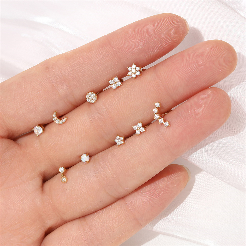 Aide DIY Zircon Pearl Earring  - Pearl Stud Earrings ulasan dan harga