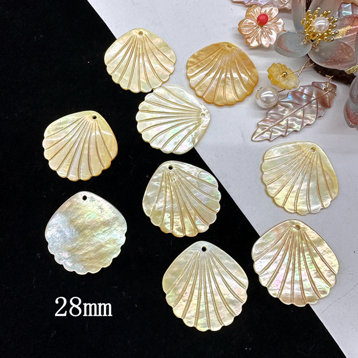 5Pcs Shell Beads With Hole Nat - Pearl Stud Earrings ulasan dan harga