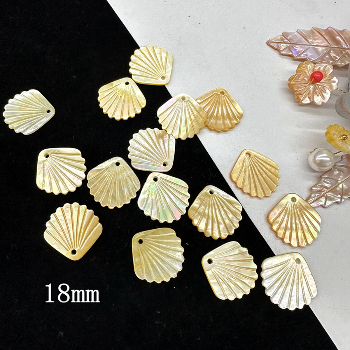 5Pcs Shell Beads With Hole Nat - Pearl Stud Earrings ulasan dan harga