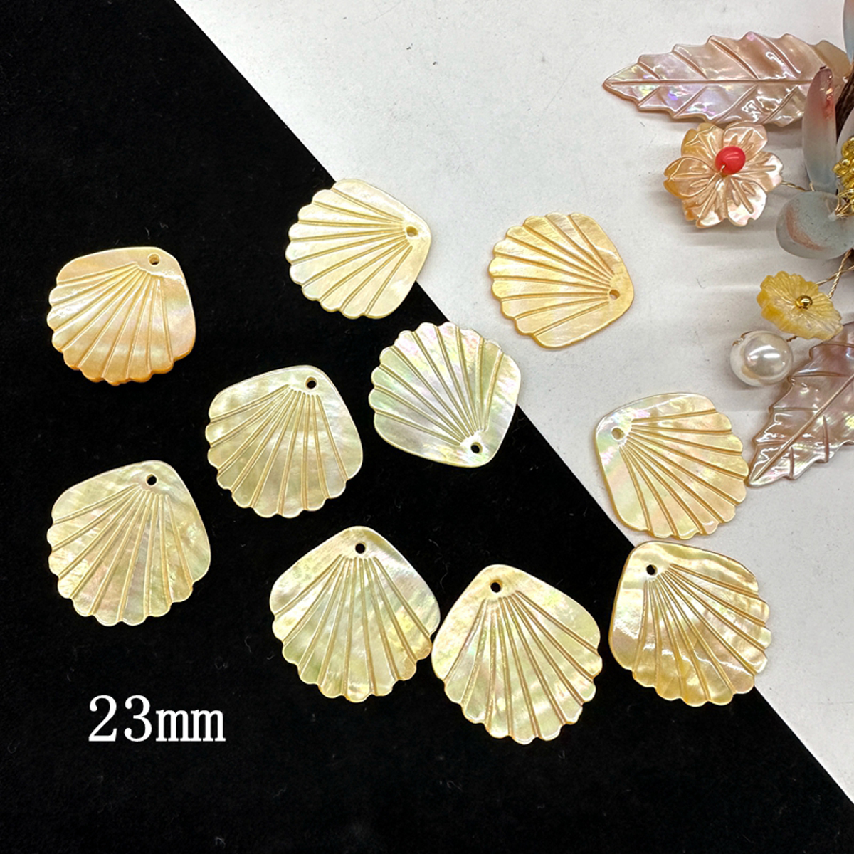 5Pcs Shell Beads With Hole Nat - Pearl Stud Earrings ulasan dan harga