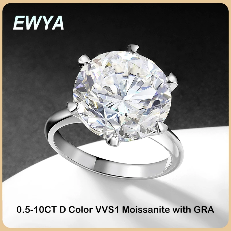 EWYA GRA Certified 0.5-10CT D  - Moissanite Ring ulasan dan harga