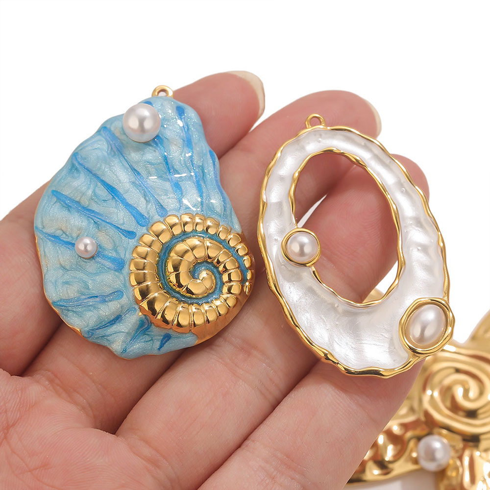 1pcs Large Conch Starfish Shel - Pearl Stud Earrings ulasan dan harga