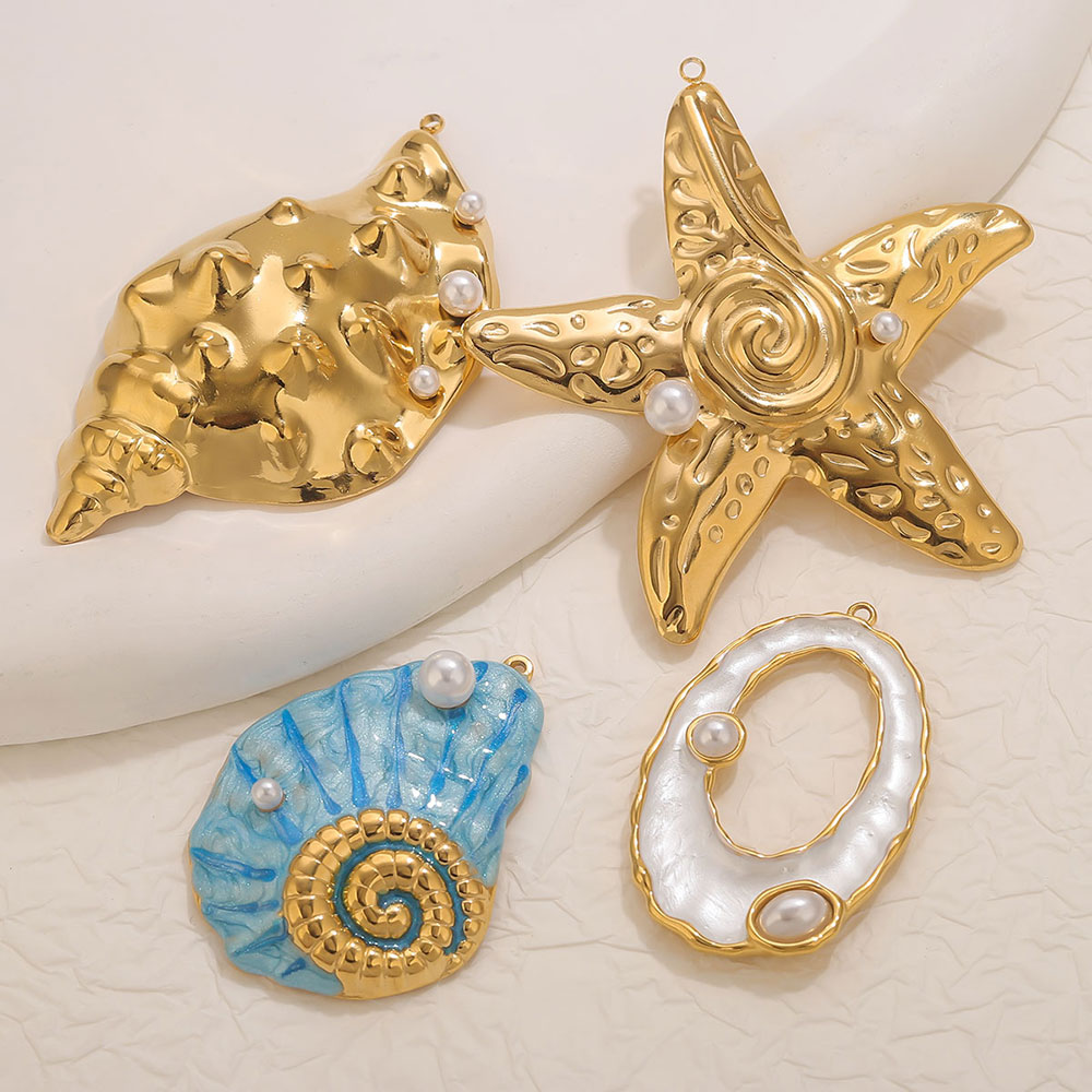 1pcs Large Conch Starfish Shel - Pearl Stud Earrings ulasan dan harga