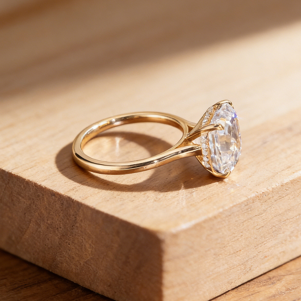EWYA Asscher Cut 1/2/3/5CT 3EX - Moissanite Ring ulasan dan harga