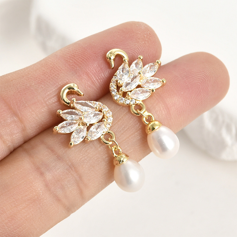 14k Electroplated Real Gold Co - Pearl Stud Earrings ulasan dan harga