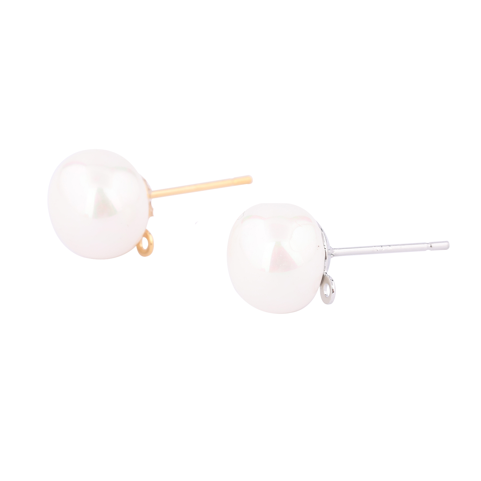 10pcs Copper White K Gold Plat - Pearl Stud Earrings ulasan dan harga